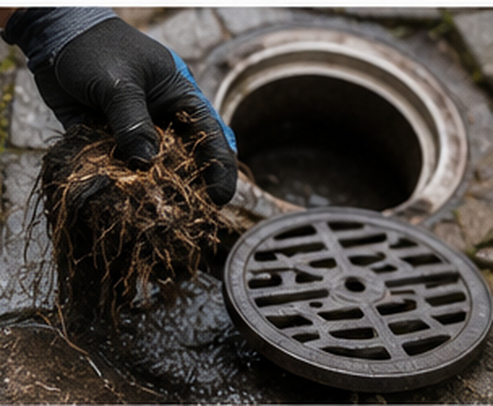 Root and debris blockage removed from a drain
